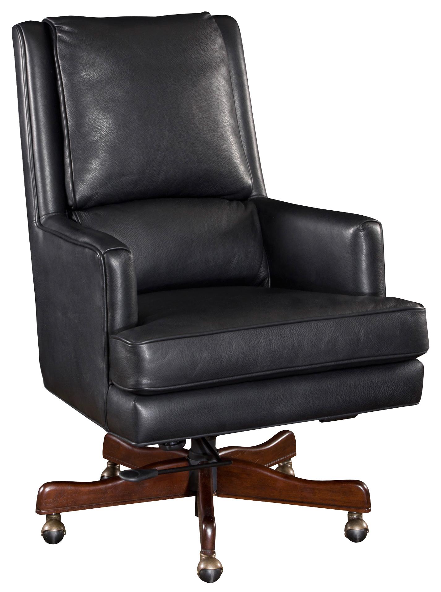 Black leather store task chair